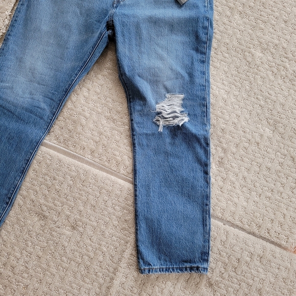 LEVI'S Premium 501 High Rise Straight Cropped Leg Distressed Button Fly Jeans - Picture 13 of 16